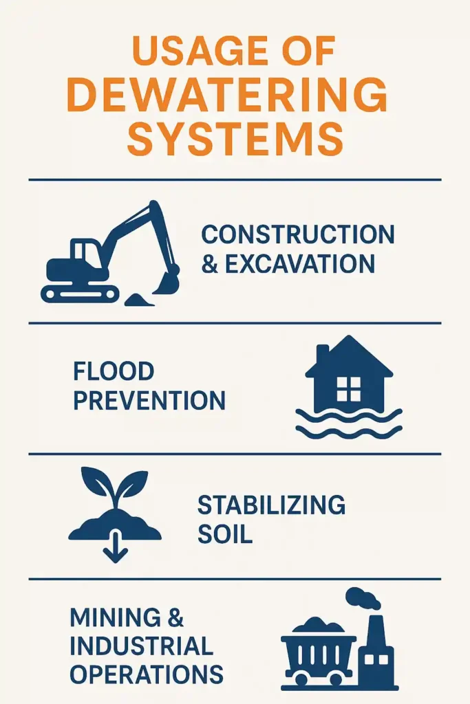 usage of dewatering systems